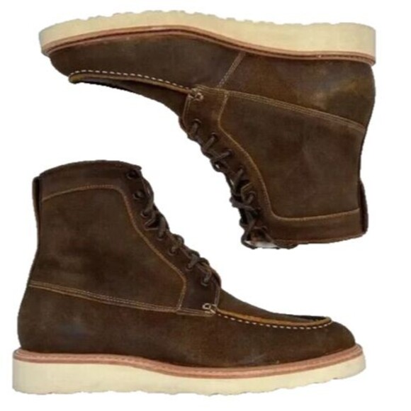 NISOLO MEN\'S MATEO SUEDE BOOTS BROWN SZ 9 $260 NWOB